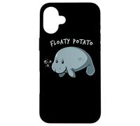 Floaty Potato Manatee Chubby Mermaid Funny Sea Cow Animal Carcasa para iPhone 16 Plus