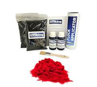 FLOC-KING Kit de rebaño de bricolaje paquete doble - polvo flocado - adhesivo flocado (caja de pilares roja)