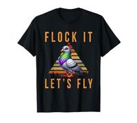 Flock It Let's Fly Pigeon Lover Retro Pigeon Observación de aves Camiseta