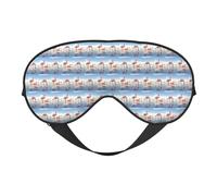 Flock of Pink Flamingos On The Beach Printing Soft Dual Use Sleep Blocks Light Efficiently Blackout Eye Mask for Sleeping