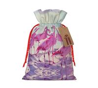 Flock Of Red Flamingos On The Beach - Bolsa resistente con cordón de 4.7 x 6.9 pulgadas, bolsa de regalo moderna y práctica para necesidades diarias, 1 unidad