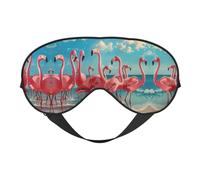 Flock of Red Flamingos On The Beach - Máscara de ojos unisex, cero presión ocular, cubierta suave para sombra de ojos para viajes