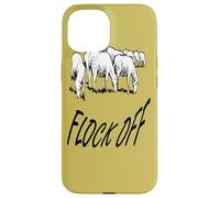Flock Off Texto con Ilustración De Ovejas De Estilo Vintage Carcasa para iPhone 15
