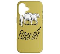 Flock Off Texto con Ilustración De Ovejas De Estilo Vintage Carcasa para iPhone 16