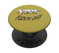 Flock Off Texto con Ilustración De Ovejas De Estilo Vintage PopSockets PopGrip Adhesivo