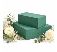 FLOFARE Paquete de 3 bloques de espuma floral cada uno (5.5 pulgadas de largo x 3.1 pulgadas de ancho x 1.7 pulgadas de alto), espuma verde húmeda y seca para arreglos florales frescos y artificiales