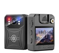 Flohterys Mini Cámara Policial 4K Grabadora de Vídeo Digital Videocámara Cámara IR Visión Cámara Corporal Clip Trasero Deportivo con WiFi