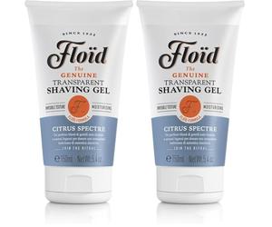 Floid Citrus Spectre Gel afeitar transparente (150 ml), crema afeitar con glicerina para proteger e hidratar la piel, jabón afeitar suave de aroma relajante (Paquete de 2)