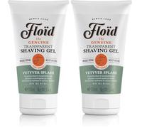 Floid Vetyver Splash Gel afeitar transparente (150 ml), crema afeitar con glicerina para proteger e hidratar la piel, jabón afeitar suave de aroma energizante (Paquete de 2)