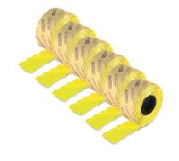 FLOJIM Etiquetas de Marcaje - Amarillo Limón - 6 Rollos de 750 (4500 total) - Tamaño: 26 x 12 mm. - Para Máquina Etiquetadora (SATO-METO-OPEN-PRINTEX-TOVEL-PRIX-APLI-ETC)