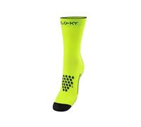 FLOKY S-Mash 2.0 Calcetines biomecánicos Tenis y Padel Antideslizante Protección Tobillo y tendón de Aquiles, amarillo FLUO, XS/S