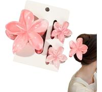 Flomiara 3 pinzas para el pelo de flores para mujer, pinzas hawaianas para el cabello, accesorios para el cabello de viaje de verano, sujeción fuerte lateral, pinza de impresión para niñas y mujeres
