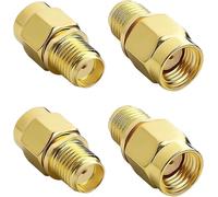 Flomiara Adaptador RP-SMA macho a SMA hembra, paquete de 4 conectores adaptadores de antena WiFi, para antena WiFi/4G LTE, router, gafas FPV Drone amplificador de señal, radio jamón y sistemas de