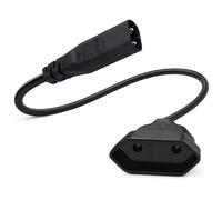 Flomiara Cable alargador IEC 320 C8 macho a Euro CEE7/16 hembra, enchufe UPS para dispositivos fríos, 250 V/2,5 A, macho a hembra, fuente de alimentación de extensión, adecuado para UPS negro