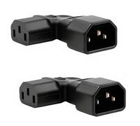 Flomiara Cable IEC C14 a C13 hembra, 2 unidades de cable de dispositivo frío en ángulo, ángulo de conexión en frío, ángulo de 90 grados a la izquierda, cable de alimentación de 3 pines, 250 V, 10 A