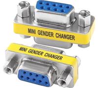Flomiara DB9 Adaptador de cambio de género serie macho a macho, paquete de 2, RS232 de 9 pines D-Sub Mini conector acoplador para extensión de cable serie