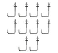 Flomore perno de anclaje para techo, M6 x 35 x 80 mm, acero inoxidable 304, gancho en J, gancho de pared, gancho de vástago largo con tuerca hexagonal, anclaje de hormigón, tornillos, 10 piezas