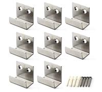 Flomore Soporte de exhibición de azulejos de cerámica Gancho de pared montado en acero inoxidable Plata (Paquete de 8)