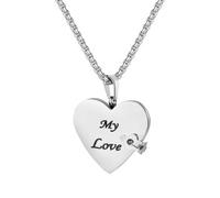Flongo Collar con colgante de libro para mujer: plata Mini My Little Star libro "My Love" con páginas abatibles - Romántico colgante de amor - Regalo de cumpleaños, San Valentín o Día de la Madre