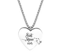 Flongo Collar Corazón Estrella Mamá: Colgante Libro Abre Páginas - Regalo Hijo Hija Navidad Cumpleaños Día de la Madre