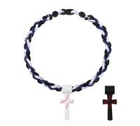 Flongo Collar de béisbol para niños - Cadena deportiva con triple cuerda Tornado con colgante de cruz, joya inspirada para niños de 8 a 12 años (I CAN DO ALL THINGS PHL 4:13), Einheitsgröße, Silicona