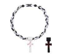 Flongo Collar de béisbol para niños - Cadena deportiva con triple cuerda Tornado con colgante de cruz, joya inspirada para niños de 8 a 12 años (I CAN DO ALL THINGS PHL 4:13), Einheitsgröße, Silicona