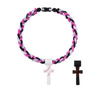 Flongo Collar de béisbol para niños - Cadena deportiva con triple cuerda Tornado con colgante de cruz, joya inspirada para niños de 8 a 12 años (I CAN DO ALL THINGS PHL 4:13), Einheitsgröße, Silicona