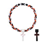 Flongo Collar de béisbol para niños - Cadena deportiva con triple cuerda Tornado con colgante de cruz, joya inspirada para niños de 8 a 12 años (I CAN DO ALL THINGS PHL 4:13), Einheitsgröße, Silicona