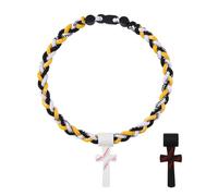 Flongo Collar de Béisbol para Niños - Cuerda Triple con Cruz Deportiva y Frase I CAN DO ALL THINGS PHL 4:13, Joya Inspiradora para Niños de 8-12 Años