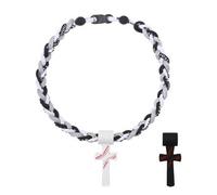Flongo Collar de Béisbol para Niños - Cuerda Triple tipo Tornado con Cruz y Grabado I CAN DO ALL THINGS PHL 4:13, Joyería Inspiradora para Niños de 8-12 Años