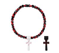 Flongo Collar de Béisbol para Niños - Cuerda Triple tipo Tornado con Cruz y Grabado I CAN DO ALL THINGS PHL 4:13, Joyería Deportiva Inspiradora 8-12 Años