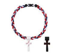 Flongo Collar de Béisbol para Niños - Cuerda Triple Tornado con Cruz y Grabado I CAN DO ALL THINGS PHL 4:13, Joyería Deportiva Inspiradora para Niños de 8-12 Años