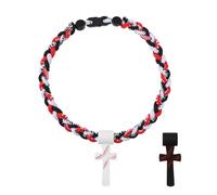 Flongo Collar de Béisbol para Niños - Cuerda Triple Tornado con Cruz y Grabado I CAN DO ALL THINGS PHL 4:13, Joyería Deportiva Inspiradora 8-12 Años
