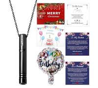 Flongo Collar Dejar Fumar Respiratoria: Respiración Tranquila Silbido Silencioso Patrón de Alas de Amor con Incrustaciones de Circonita Tridimensional - Colgante para Hombre y Mujer Negro