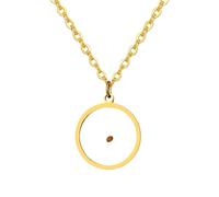 Flongo Collar Mujer Semillas Mostaza: Colgante Redondo Minimalista Religioso Inspirador Acero Inoxidable - Regalos Cristianos Bautismo Mujer Oro