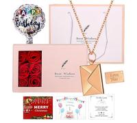 Flongo Mujer Collar Acero Sobre: Collar de Abrible Carta de Amor para Parejas - Regalo Conmemorativo para Bodas, Cumpleaños y Aniversarios Oro Rosa