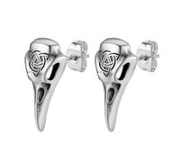 Flongo - Pendiente de cuervo vikingo para hombre, diseño de cruz celta, calavera de acero inoxidable, estilo gótico, punk, regalo de Navidad, cumpleaños, Acero inoxidable