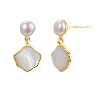 Flongo Pendientes de mujer con margaritas prensadas auténticas - Pendientes de flores boho de cobre y acrílico con esmalte - Hipoalergénico romántico flor joyería regalo primavera verano