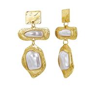 Flongo Pendientes de mujer con margaritas prensadas auténticas - Pendientes de flores boho de cobre y acrílico con esmalte - Hipoalergénico romántico flor joyería regalo primavera verano, Cobre Cobre