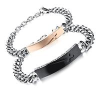 Flongo Pulsera Brazalete Acero Pareja: Pulsera Inoxidable Estás a mi Lado - Regalo Día de los Enamorados Navidad