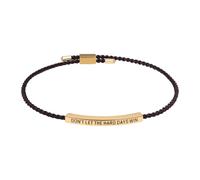 Flongo Pulsera inspiradora para hombre y mujer, grabado "Don't Let the Hard Days Win", pulsera trenzada marrón ajustable hecha a mano con placa de acero inoxidable, regalo para hija, hijo, Acero
