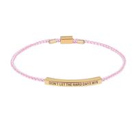 Flongo Pulsera inspiradora para mujeres y hombres - "Don't Let the Hard Days Win" grabada ajustable hecha a mano pulsera trenzada rosa con placa de acero inoxidable, regalo para hijo, hija o amigos