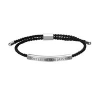 Flongo Pulsera Motivacional Acero Pulsera: No Dejes Que Días Duros Te Venzan Hecha A Mano Enrollable Ajustable Deslizador Fino - Unisex Cadena Fina Plata