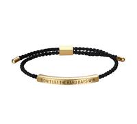 Flongo Pulsera Motivacional Manos Hechas: No Dejes Que Días Duros Te Venzan Ajustable Enrollable Deslizador Fino - Unisex Oro