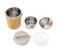 Floolinct 54OZ ThermoFood Jar For Hot Food, 3 Tier BentoFoodWide Mouth Insulated Stackable FoodContainers Hot Cold lunch box for Students Work (Cera amarilla)