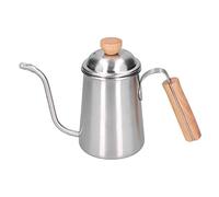 Floolinct Cazo de Café de Acero Inoxidable 650 ml con Pico Cisne Largo y Mango de Madera para de Goteo