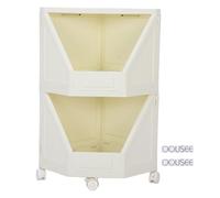 Floolinct Corner Bookshelf, Corner Shelf, Narrow Display CornerShelf Stand with4 Movable Wheels, forSmall Space Bathroom Kitchen Living Room Home Office (2 Capas)