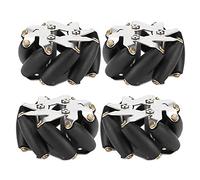 Floolinct Juego de Ruedas Mecanum de Acero Duradero de 48mm, Rueda Omni Estable para Piezas de Control Remoto de Modelo de Coche Robot