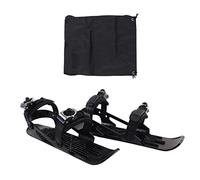 Floolinct Mini Ski Skates Ajustables para Niños - Patines de Esquí Cortos con Fijación Universal, Ideales para Pendientes y Nieve (Negra)
