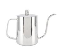 Floolinct Pour Over Kettle, Gooseneck Spout Coffee Tea Pot, Hand Blunt Long Narrow Drip Cup Gooseneck Kettle, Camping Coffee Pot for Travel Outdoor(Stainless Steel) (600ml Silver)